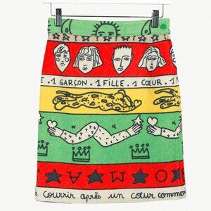 Jean Charles de Castelbajac Colourful Illustrations Wool Skirt